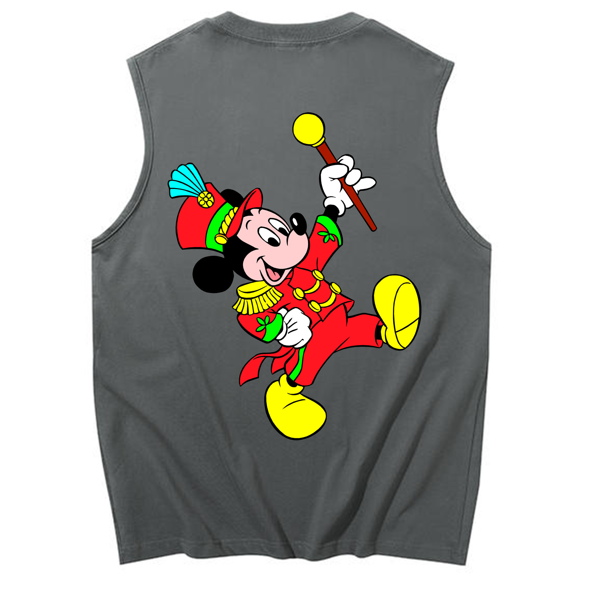 ミッキーマウス Mickey Mouse コットン100％タンクトップ（背面プリント）